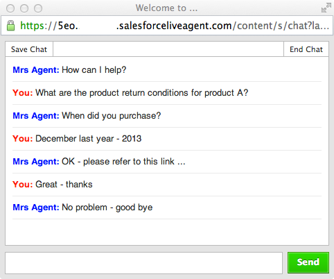 Live Agent - Chat Window View