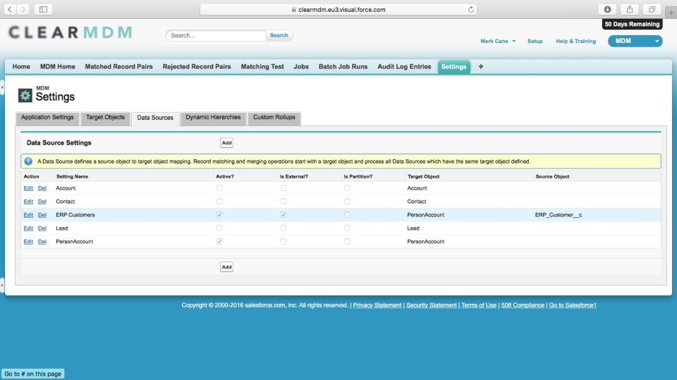 Settings - Salesforce Classic View